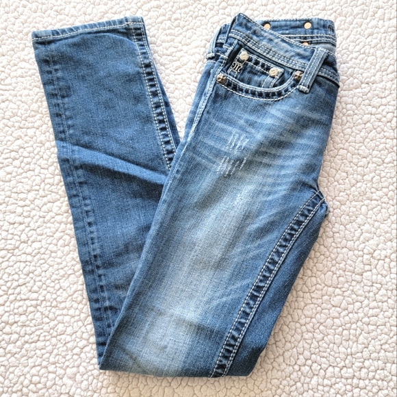 ***Miss Me Girls Blue Skinny Jeans sz. 14 - Picture 2 of 14